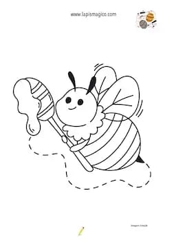 Desenhos de abelhas fofinhas para colorir, ficha pdf nº6