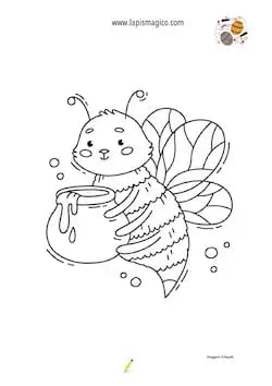 Desenhos de abelhas fofinhas para colorir, ficha pdf nº8