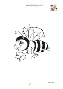 Desenhos de abelhas fofinhas para colorir, ficha pdf nº9