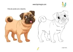 Desenhos de cães fofinhos para colorir, ficha pdf nº11