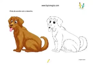 Desenhos de cães fofinhos para colorir, ficha pdf nº12