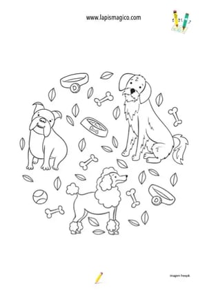 Desenhos de cães fofinhos para colorir, ficha pdf nº15