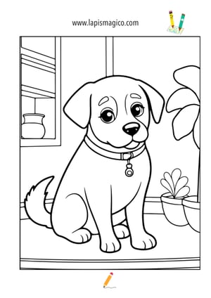 Desenhos de cães fofinhos para colorir, ficha pdf nº17