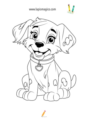 Desenhos de cães fofinhos para colorir, ficha pdf nº18