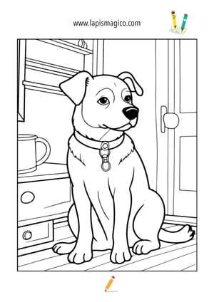Desenhos de cães fofinhos para colorir, ficha pdf nº19