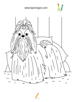 Desenhos de cães fofinhos para colorir, ficha pdf nº20