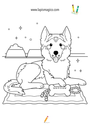 Desenhos de cães fofinhos para colorir, ficha pdf nº21