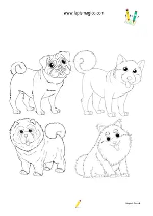 Desenhos de cães fofinhos para colorir, ficha pdf nº6