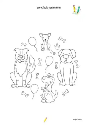 Desenhos de cães fofinhos para colorir, ficha pdf nº8