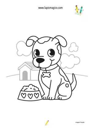 Desenhos de cães fofinhos para colorir, ficha pdf nº9