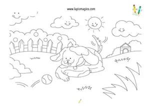 Desenhos de cães fofinhos para colorir, ficha pdf nº14