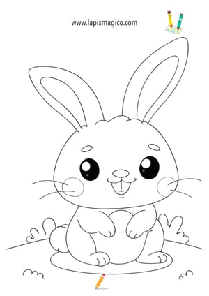 Desenhos de coelhos fofinhos para colorir, ficha PDF nº17