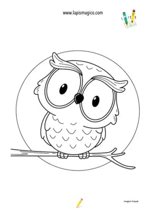 Desenhos de corujas e mochos para colorir, ficha pdf nº2