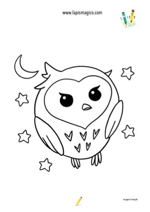 Desenhos de corujas e mochos para colorir, ficha pdf nº1