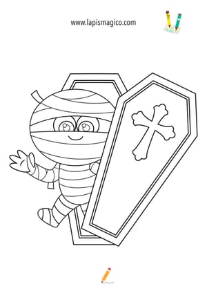 Desenhos de Halloween ou dia das Bruxas para colorir, ficha pdf nº5