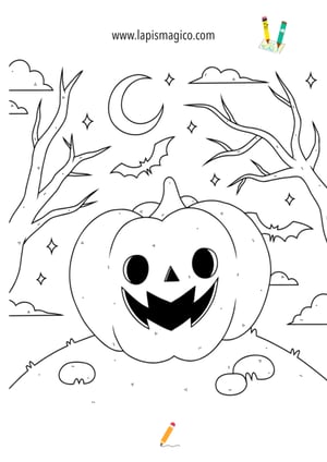 Desenhos de Halloween ou dia das Bruxas para colorir, ficha pdf nº8