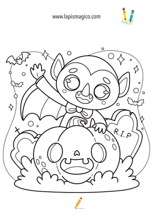 Desenhos de Halloween ou dia das Bruxas para colorir, ficha pdf nº14