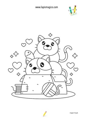 Desenhos de gatinhos fofinhos para colorir, ficha pdf nº5
