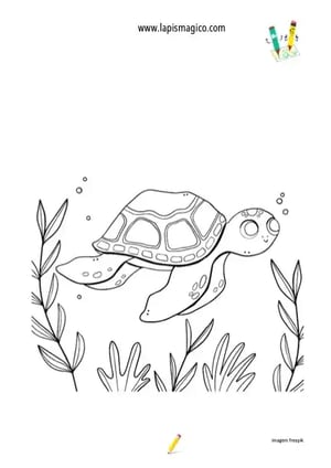 Desenhos de Tartarugas fofinhos para colorir, ficha pdf nº3