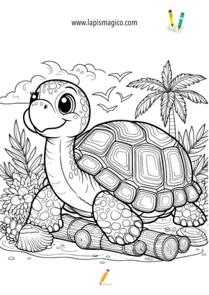 Desenhos de Tartarugas fofinhos para colorir, ficha pdf nº5