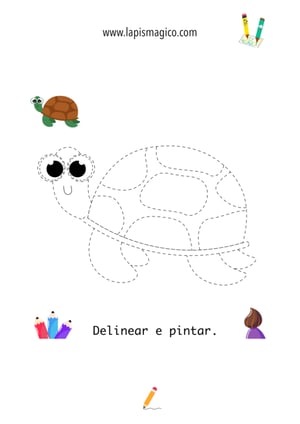 Desenhos de Tartarugas fofinhos para colorir, ficha pdf nº6