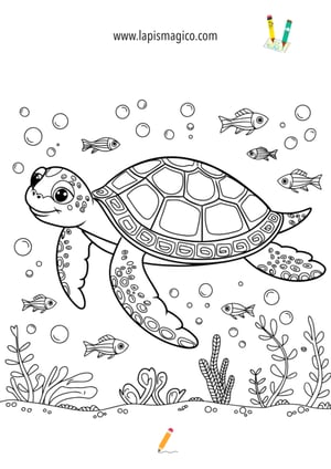 Desenhos de Tartarugas fofinhos para colorir, ficha pdf nº7