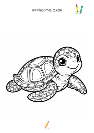 Desenhos de Tartarugas fofinhos para colorir, ficha pdf nº10