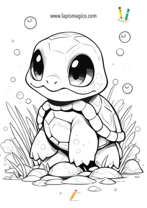 Desenhos de Tartarugas fofinhos para colorir, ficha pdf nº11