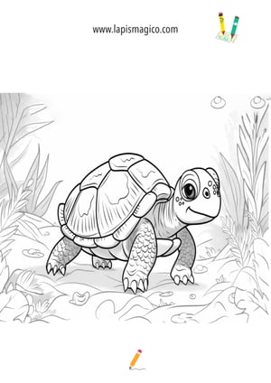 Desenhos de Tartarugas fofinhos para colorir, ficha pdf nº18