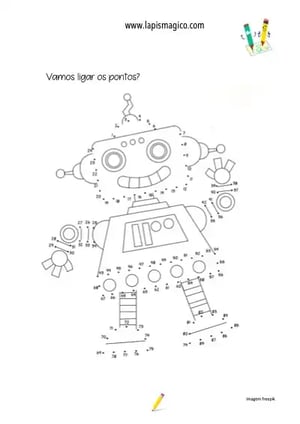 Desenhos ligar ponto por ponto e colorir, ficha pdf nº3
