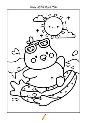 Desenhos de verão para colorir, ficha pdf nº1