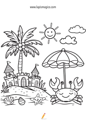 Desenhos de verão para colorir, ficha pdf nº7