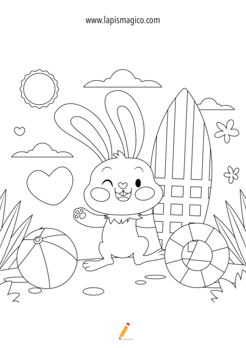 Desenhos de verão para colorir, ficha pdf nº10