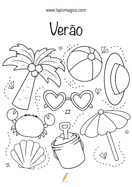 Desenhos de verão para colorir, ficha pdf nº12