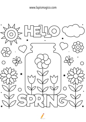 Desenhos de primavera para colorir, ficha pdf nº9 Desenhos de primavera para colorir, ficha pdf nº9