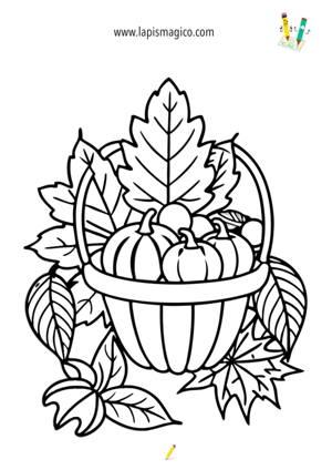 Desenhos de outono para colorir, ficha pdf nº6