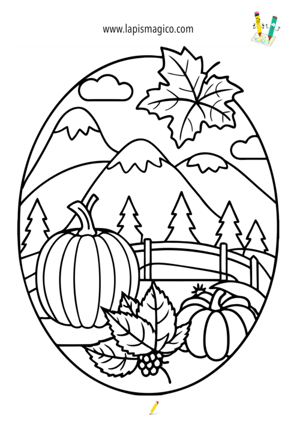 Desenhos de outono para colorir, ficha pdf nº10