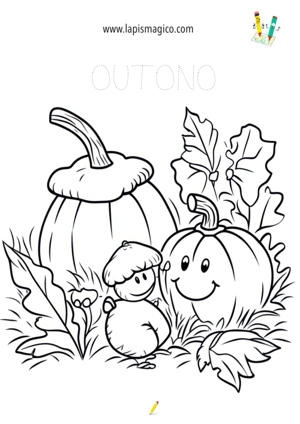 Desenhos de outono para colorir, ficha pdf nº11