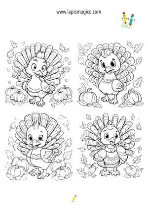 Desenhos de perus para colorir, ficha pdf nº1