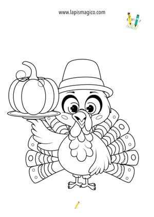 Desenhos de perus para colorir, ficha pdf nº2