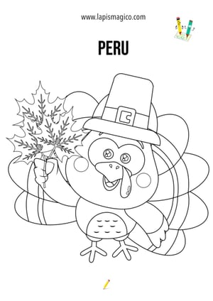 Desenhos de perus para colorir, ficha pdf nº3