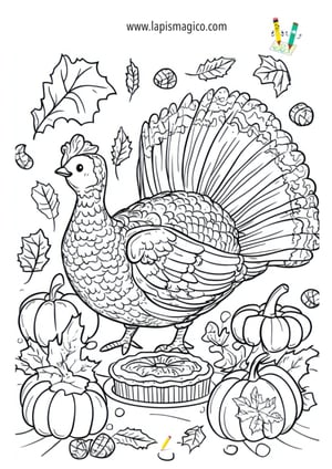 Desenhos de perus para colorir, ficha pdf nº4