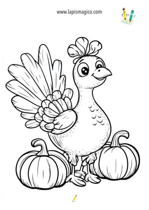 Desenhos de perus para colorir, ficha pdf nº5