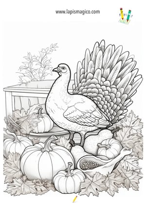 Desenhos de perus para colorir, ficha pdf nº7