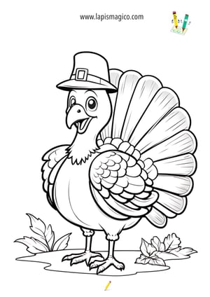 Desenhos de perus para colorir, ficha pdf nº9