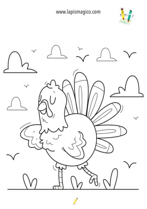 Desenhos de perus para colorir, ficha pdf nº14