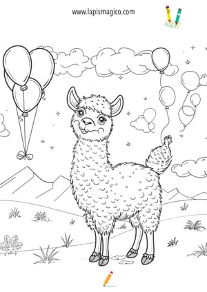 Desenhos de lamas fofinhos para colorir, ficha pdf nº1