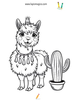 Desenhos de lamas fofinhos para colorir, ficha pdf nº5