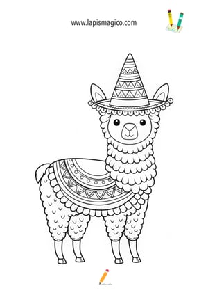 Desenhos de lamas fofinhos para colorir, ficha pdf nº13