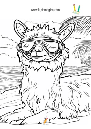 Desenhos de lamas fofinhos para colorir, ficha pdf nº15